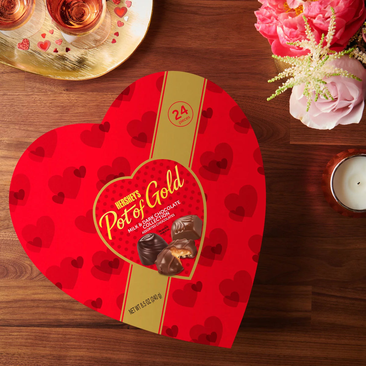 Chocolate Assortment in Red Box with Heart Window 7 oz.